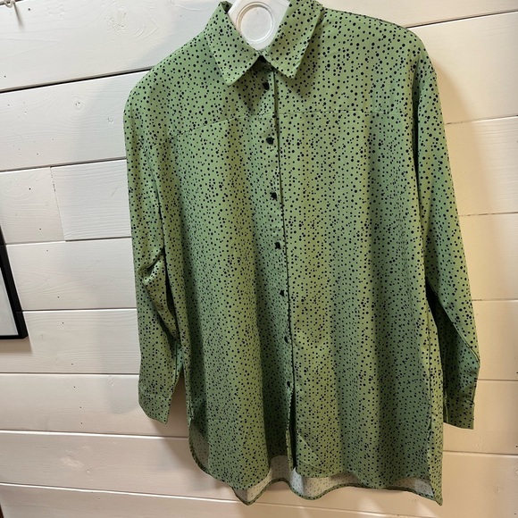 WOMANCE – Green Polka Dot Tunic Size XS - Picture 3 of 7